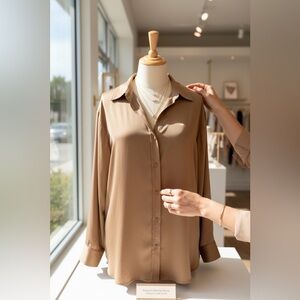 Banana Republic Classic Tan Button Down Shirt